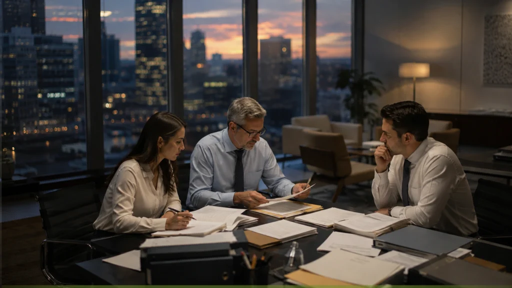 Investor reviewing private real estate reporting and passive income documents